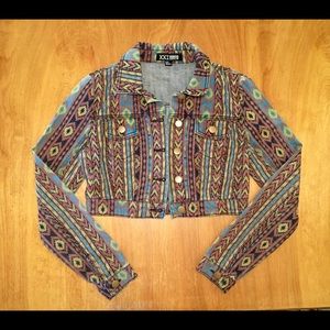 XXI Premium Denim Women’s Crop Jean Jacket Size S